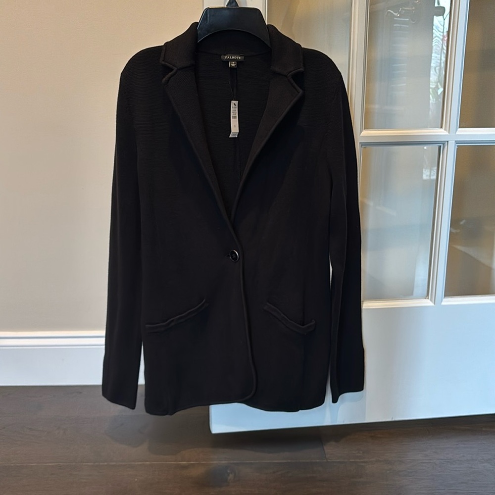 NEW Talbots women’s black cotto  blazer size small   New with tags. Never worn
